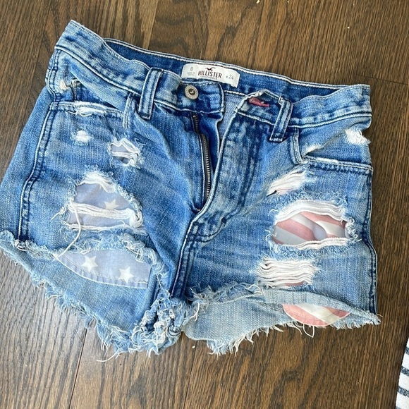 Hollister Pants - Patriotic shorts distressed